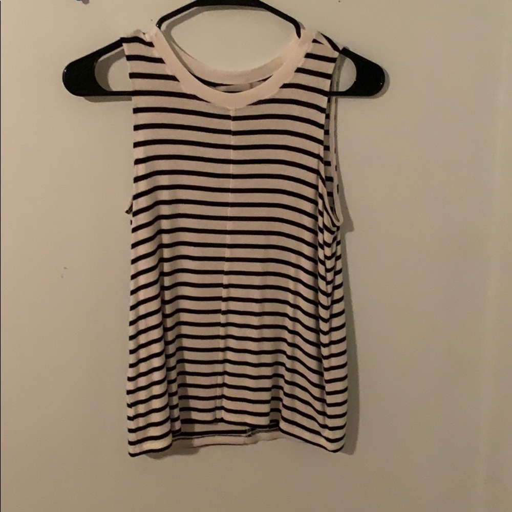 black and white striped tank top
